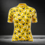 Custom Dog Faces Women's Purple Cycling Short Sleeve Jersey, Custom Pet Photo Cycling Jersey For Ladies CG0446