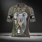 Custom Camo Koala Short Sleeve Women's Cycling Jersey, Custom Koala Cycling Jerseys CG0347