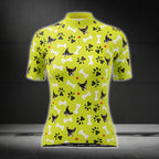 Custom Dog Faces Women's Purple Cycling Short Sleeve Jersey, Custom Pet Photo Cycling Jersey For Ladies CG0446