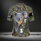 Custom Camo Koala Short Sleeve Women's Cycling Jersey, Custom Koala Cycling Jerseys CG0347