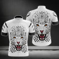 Black And White Leopard Cycling Short Sleeve Jersey For Mens, Leopard Cycling Jerseys CG0220