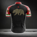 Black And Red Bear California Cycling Short Sleeve Men Jersey, California Cycling Jerseys CG0570