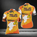 Way Off Course Women's Orange Short Sleeve Cycling Jersey, Funny Cycling Jerseys For Ladies CG0447