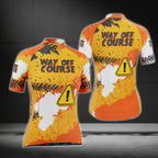 Way Off Course Women's Orange Short Sleeve Cycling Jersey, Funny Cycling Jerseys For Ladies CG0447