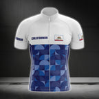 Men's Blue And White California Cycling Short Sleeve Jersey, California Cycling Jerseys CG0571