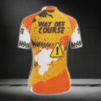 Way Off Course Women's Orange Short Sleeve Cycling Jersey, Funny Cycling Jerseys For Ladies CG0447