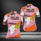 Way Off Course Women's Orange Short Sleeve Cycling Jersey, Funny Cycling Jerseys For Ladies CG0447