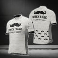 When I Ride It Can Get Hairy Men's Mustache Cycling Short Sleeve Jersey, Funny Cycling Jersey  CG0448