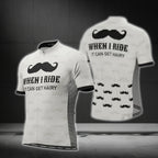 When I Ride It Can Get Hairy Men's Mustache Cycling Short Sleeve Jersey, Funny Cycling Jersey  CG0448