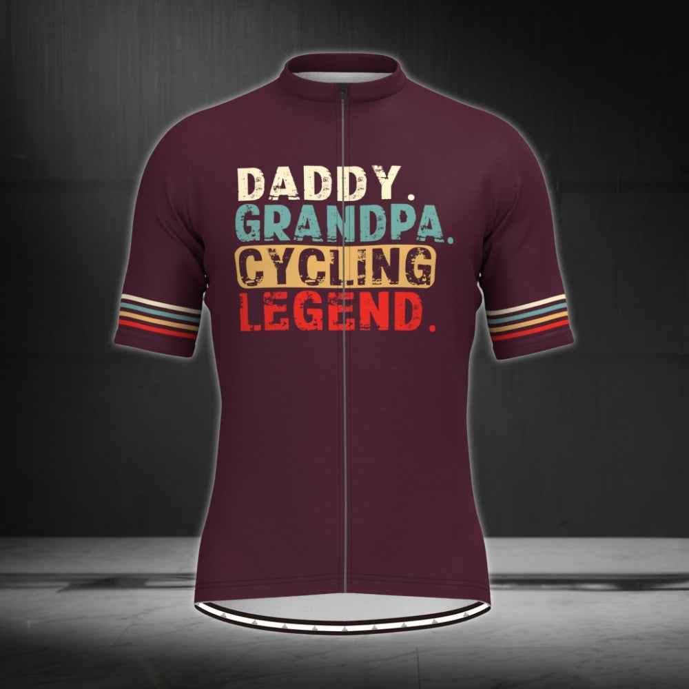 Daddy Grandpa Cycling Legend Men's Short Sleeve Cycling Jersey, Cycling Jerseys For Father's Day CE0032