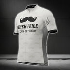 When I Ride It Can Get Hairy Men's Mustache Cycling Short Sleeve Jersey, Funny Cycling Jersey  CG0448