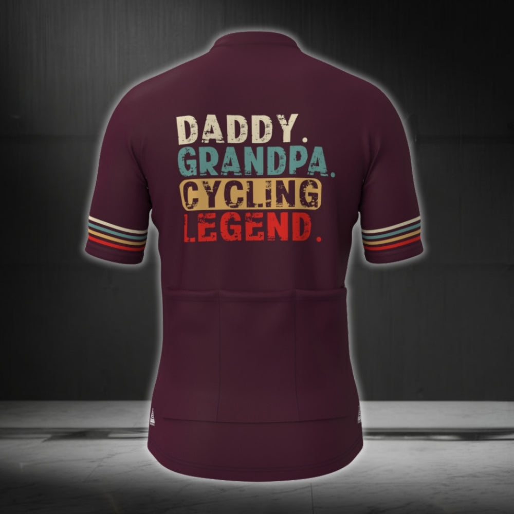 Daddy Grandpa Cycling Legend Men's Short Sleeve Cycling Jersey, Cycling Jerseys For Father's Day CE0032
