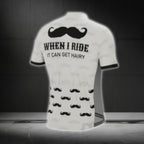 When I Ride It Can Get Hairy Men's Mustache Cycling Short Sleeve Jersey, Funny Cycling Jersey  CG0448