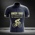 Biker Dad Like A Normal Dad But Wheely Cool Short Sleeve Cycling Jersey For Men, Funny Cycling Jerseys For Dad CG0467