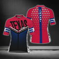 Women's Texas Flag Red Blue Cycling Short Sleeve Jersey, Texas Cycling Jerseys For Women CG0824