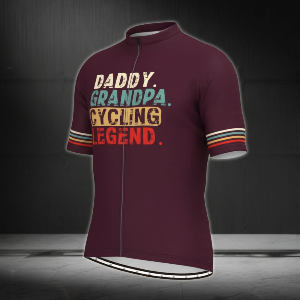 Daddy Grandpa Cycling Legend Men's Short Sleeve Cycling Jersey, Cycling Jerseys For Father's Day CE0032