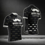 When I Ride It Can Get Hairy Men's Mustache Cycling Short Sleeve Jersey, Funny Cycling Jersey  CG0448