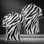 Black And White Zebra Cycling Short Sleeve Jersey For Men, Zebra Cycling Jerseys CG0449