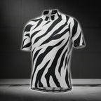 Black And White Zebra Cycling Short Sleeve Jersey For Men, Zebra Cycling Jerseys CG0449