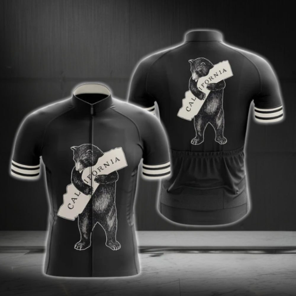 Black Bear California Cycling Short Sleeve Jersey For Men, California Cycling Jerseys CG0573