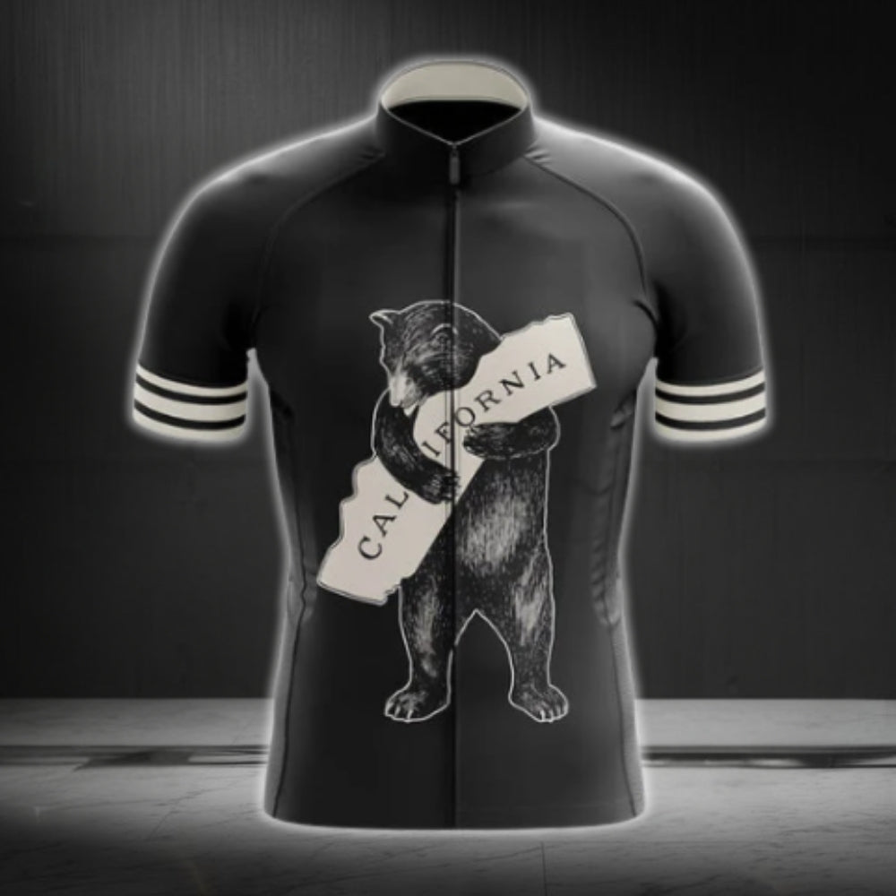 Black Bear California Cycling Short Sleeve Jersey For Men, California Cycling Jerseys CG0573