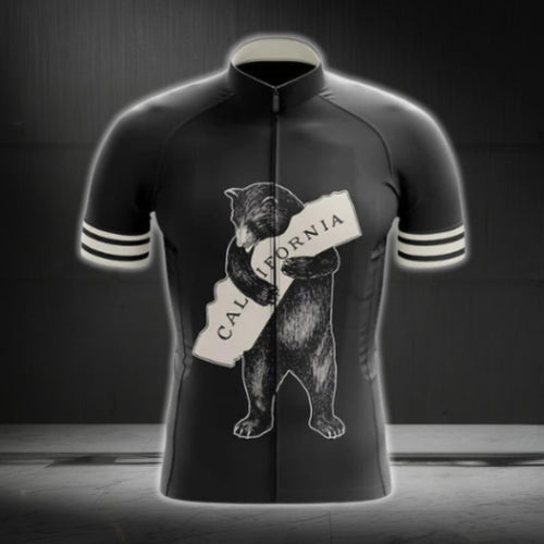 Black Bear California Cycling Short Sleeve Jersey For Men, California Cycling Jerseys CG0573