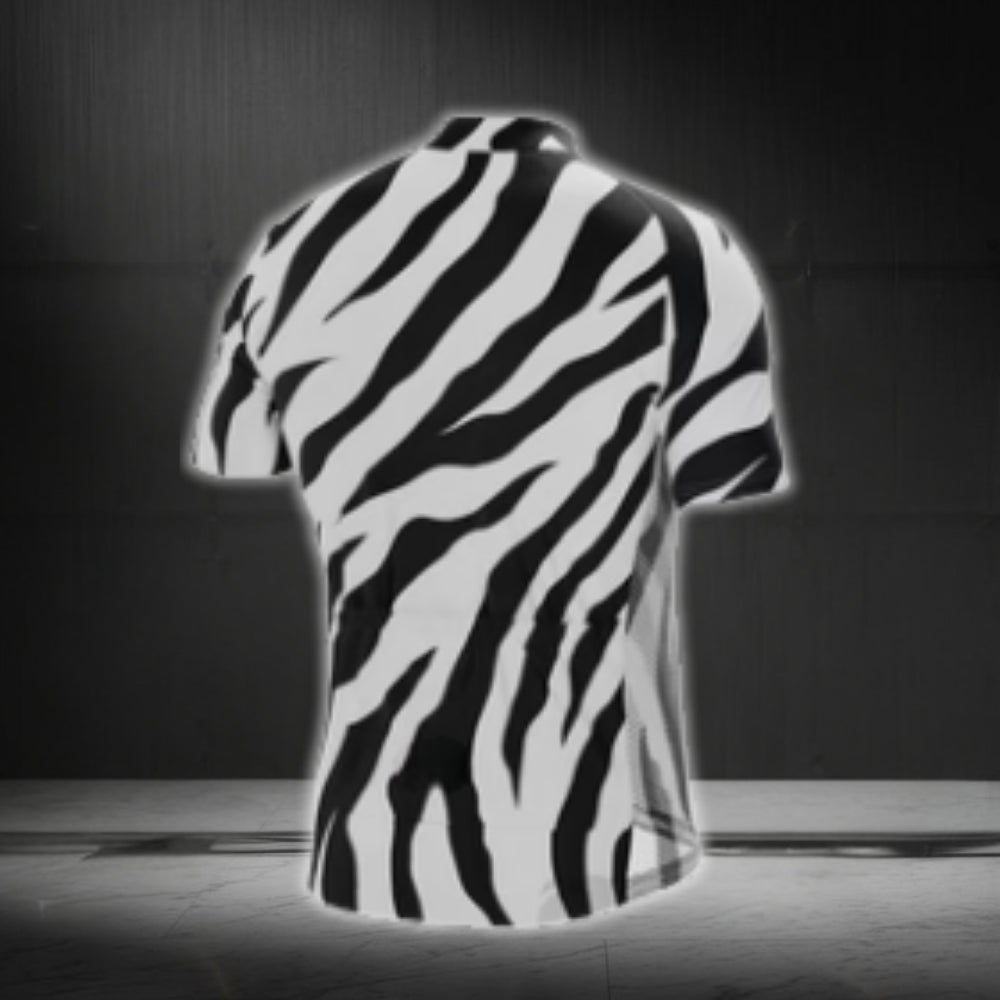 Black And White Zebra Cycling Short Sleeve Jersey For Men, Zebra Cycling Jerseys CG0449