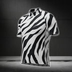 Black And White Zebra Cycling Short Sleeve Jersey For Men, Zebra Cycling Jerseys CG0449