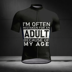 I'm Often Mistaken For An Adult Because Of My Age Short Sleeve Cycling Jersey For Men, Red And White Funny Cycling Jerseys CZ0156