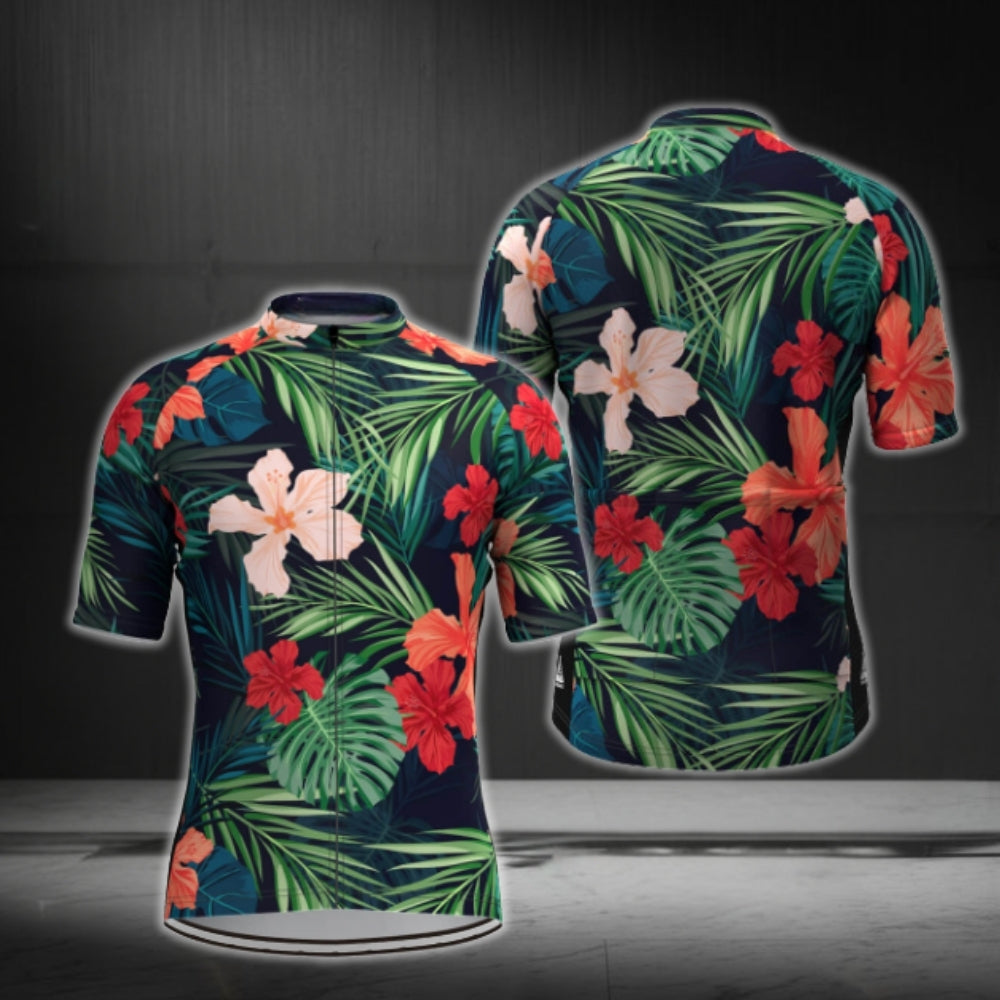 Hawaiian Tropical Cycling Short Sleeve Jersey Men, Tropical Cycling Jerseys CG0351