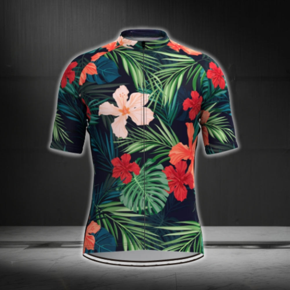 Hawaiian Tropical Cycling Short Sleeve Jersey Men, Tropical Cycling Jerseys CG0351