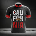Black And Red California Cycling Short Sleeve Men Jersey, California State Cycling Jerseys CG0574