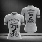 Cycle Now Wine Later Women's Short Sleeve Cycling Jersey, Wine Lover Cycling Jersey For Ladies CZ0157