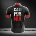 Black And Red California Cycling Short Sleeve Men Jersey, California State Cycling Jerseys CG0574