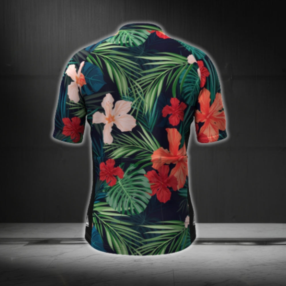 Hawaiian Tropical Cycling Short Sleeve Jersey Men, Tropical Cycling Jerseys CG0351
