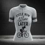 Cycle Now Wine Later Women's Short Sleeve Cycling Jersey, Wine Lover Cycling Jersey For Ladies CZ0157
