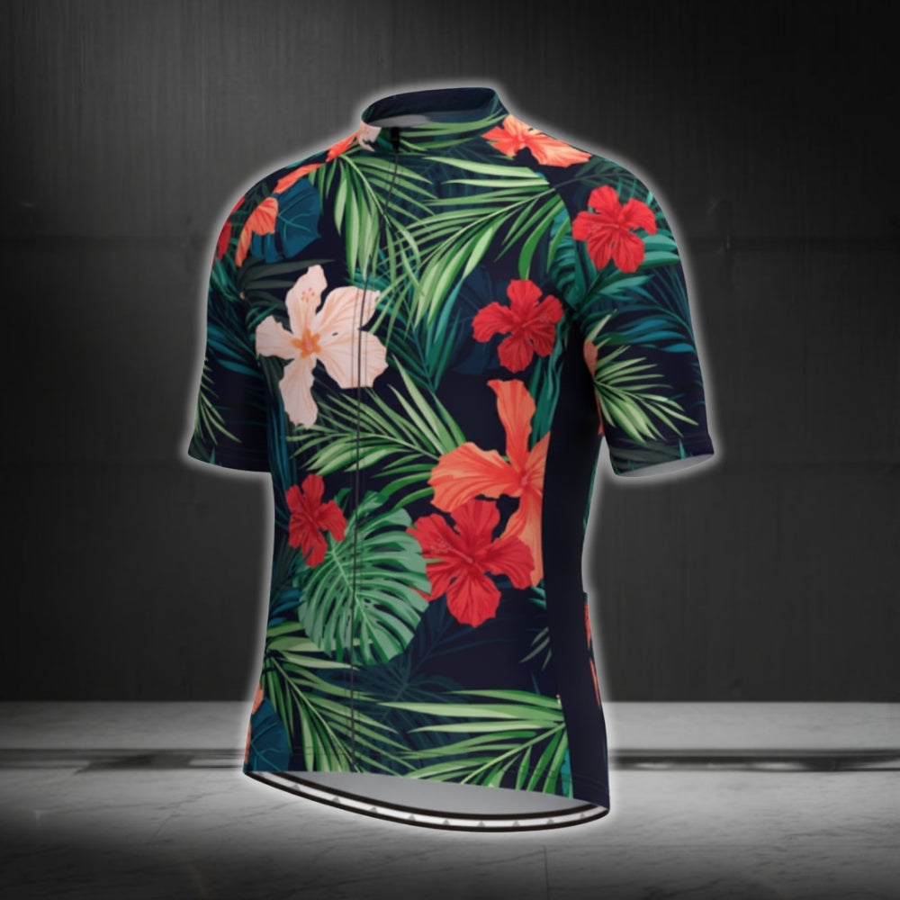 Hawaiian Tropical Cycling Short Sleeve Jersey Men, Tropical Cycling Jerseys CG0351