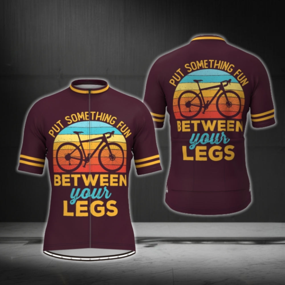 Put Something Fun Between Your Legs Men's Cycling Short Sleeve Jersey, Funny Humorous Cycling Jerseys CG0369