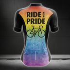 Ride With Pride Women's Rainbow Cycling Jersey Short Sleeve, Pride LGBT Cycling Jerseys For Women CG0067