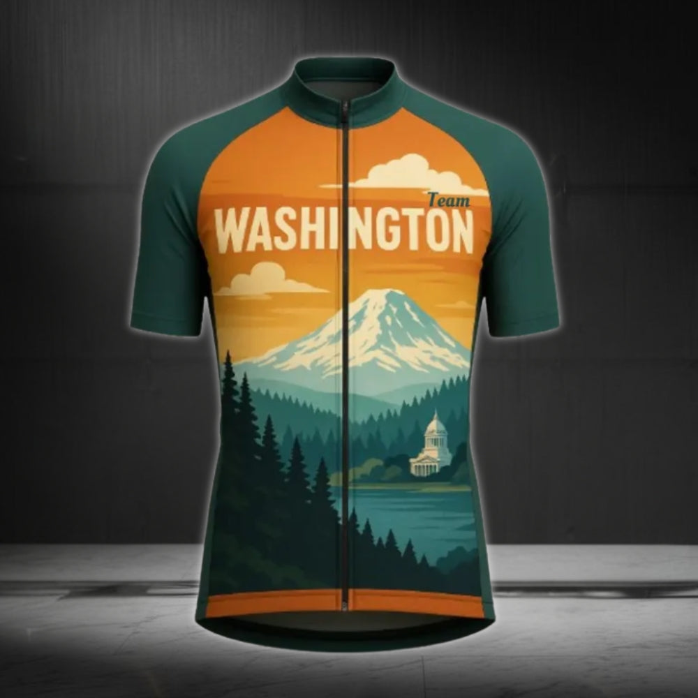 Custom American Flag Cycling Short Sleeve Jersey For Mens, Custom State Cycling Jerseys For Team CE0041