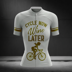 Cycle Now Wine Later Women's Short Sleeve Cycling Jersey, Wine Lover Cycling Jersey For Ladies CZ0157