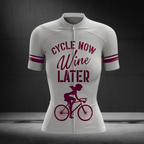 Cycle Now Wine Later Women's Short Sleeve Cycling Jersey, Wine Lover Cycling Jersey For Ladies CZ0157
