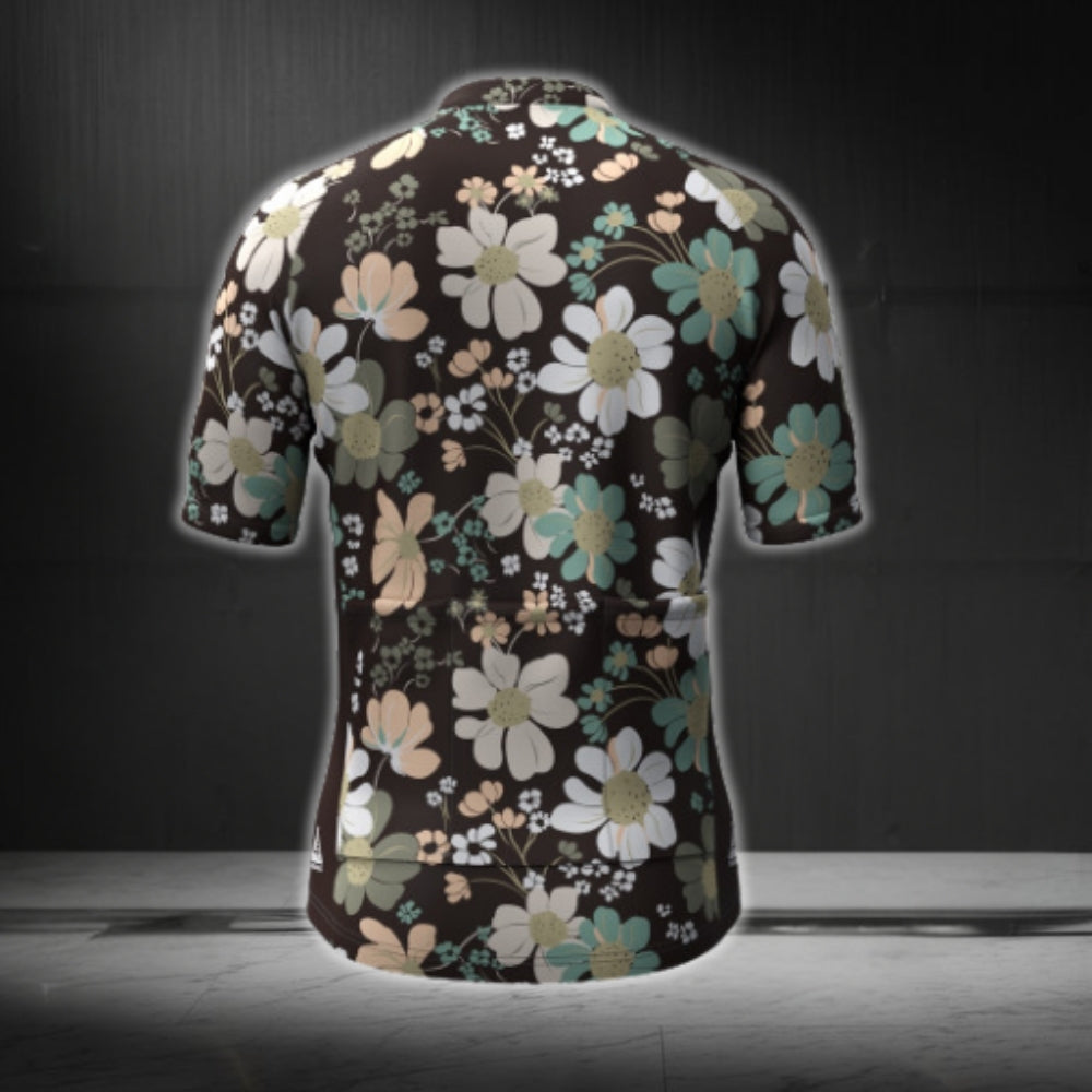 Flowers Cycling Short Sleeve Jersey Mens, Floral Cycling Jerseys CG0352