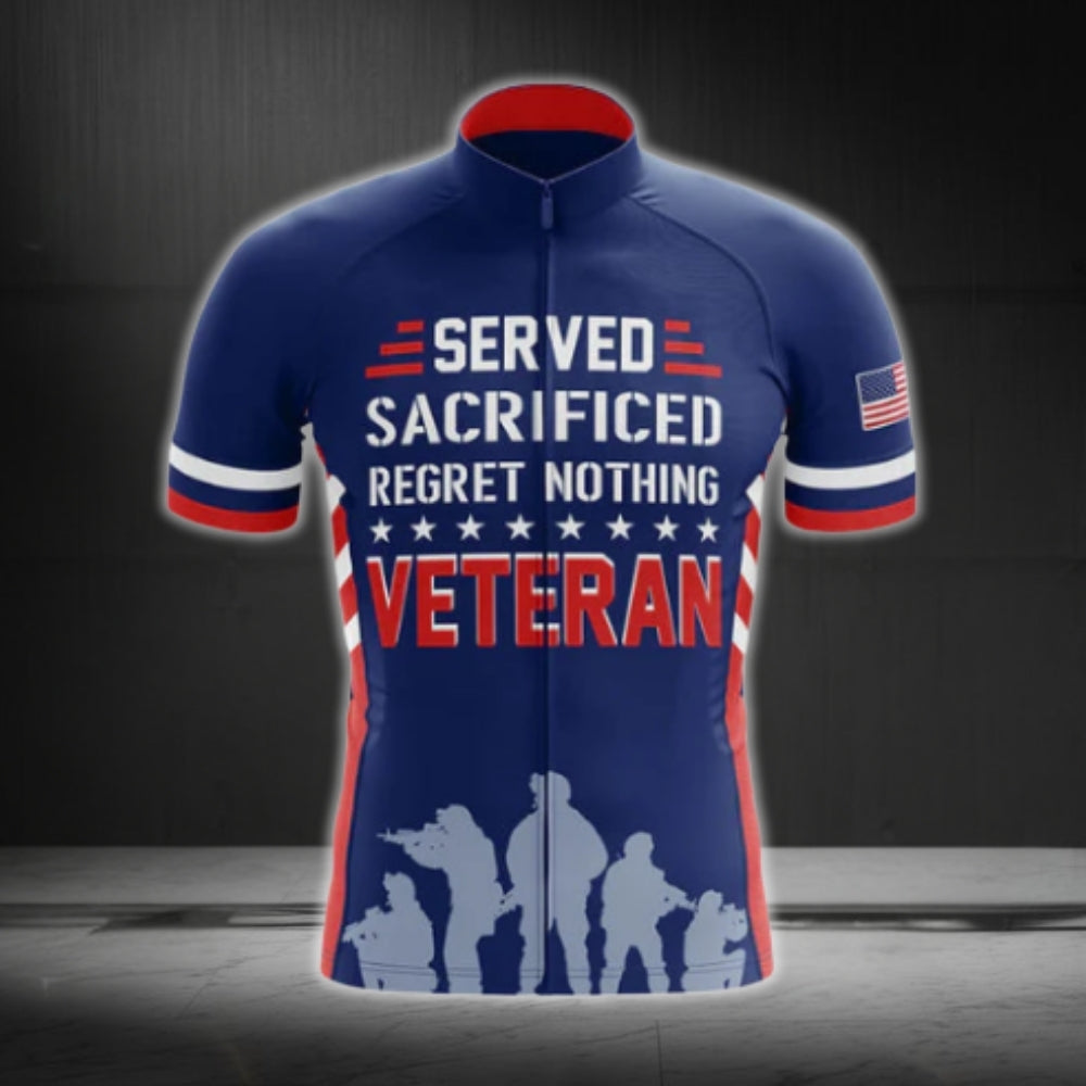 Served Sacrified Regret Nothing Veteran Short Sleeve Cycling Jersey For Men, Veteran Cycling Jerseys CG0577