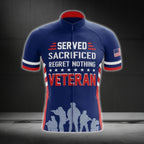 Served Sacrified Regret Nothing Veteran Short Sleeve Cycling Jersey For Men, Veteran Cycling Jerseys CG0577