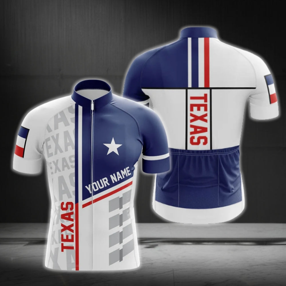 Custom Texas Flag Cycling Jersey Short Sleeve Mens, Custom Texas State Cycling Jerseys CG0229