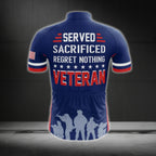 Served Sacrified Regret Nothing Veteran Short Sleeve Cycling Jersey For Men, Veteran Cycling Jerseys CG0577