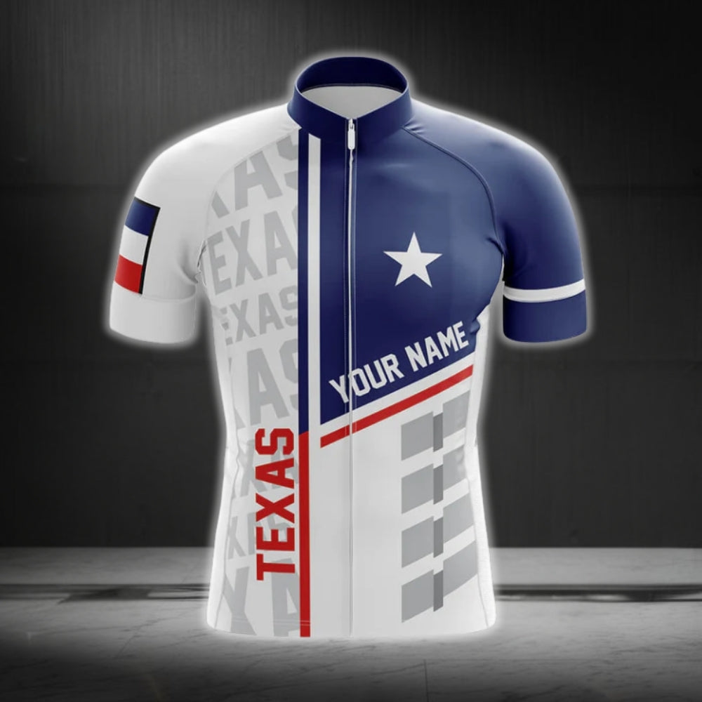 Custom Texas Flag Cycling Jersey Short Sleeve Mens, Custom Texas State Cycling Jerseys CG0229