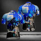 Blue Graffiti Cycling Short Sleeve Jersey Mens, Graffiti Cycling Jerseys CE0036