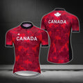 Red Maple Leaf Canada Cycling Short Sleeve Jersey For Men, Canada Cycling Jerseys CG0453
